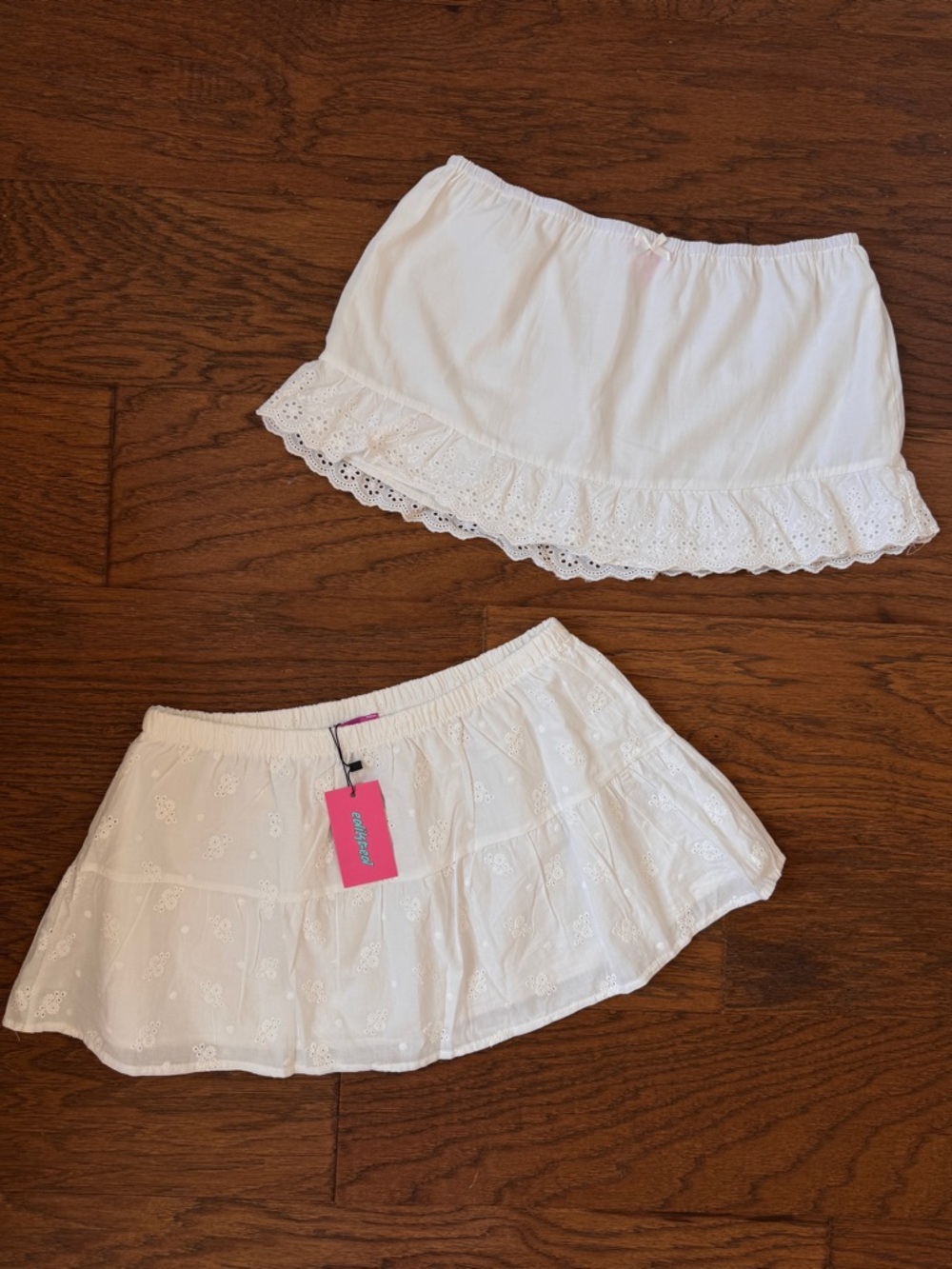 Edikted white mini skirts bundle - Sz Small